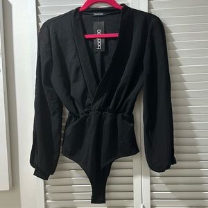 Black long sleeve bodysuit